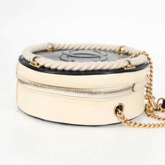 CHANEL Chain Shoulder Bag Leather 2way Black Gold CC Auth 133040M - Picture 6 of 16